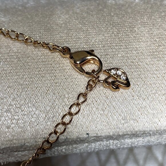 Swarovski Evil Eye Bangle Bracelet Gold-Tone Blue Crystal Small Swan Logo - Picture 11 of 13